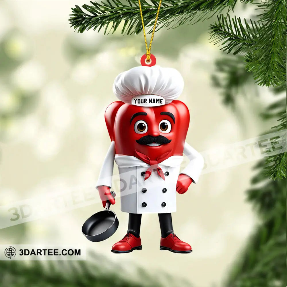 Bell Pepper Chef Decor Christmas Ornament Personalized Ornament Ornament