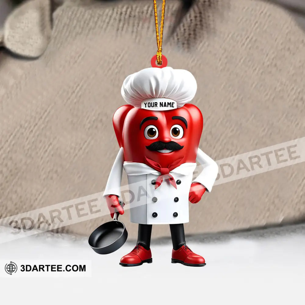 Bell Pepper Chef Decor Christmas Ornament Personalized Ornament Ornament