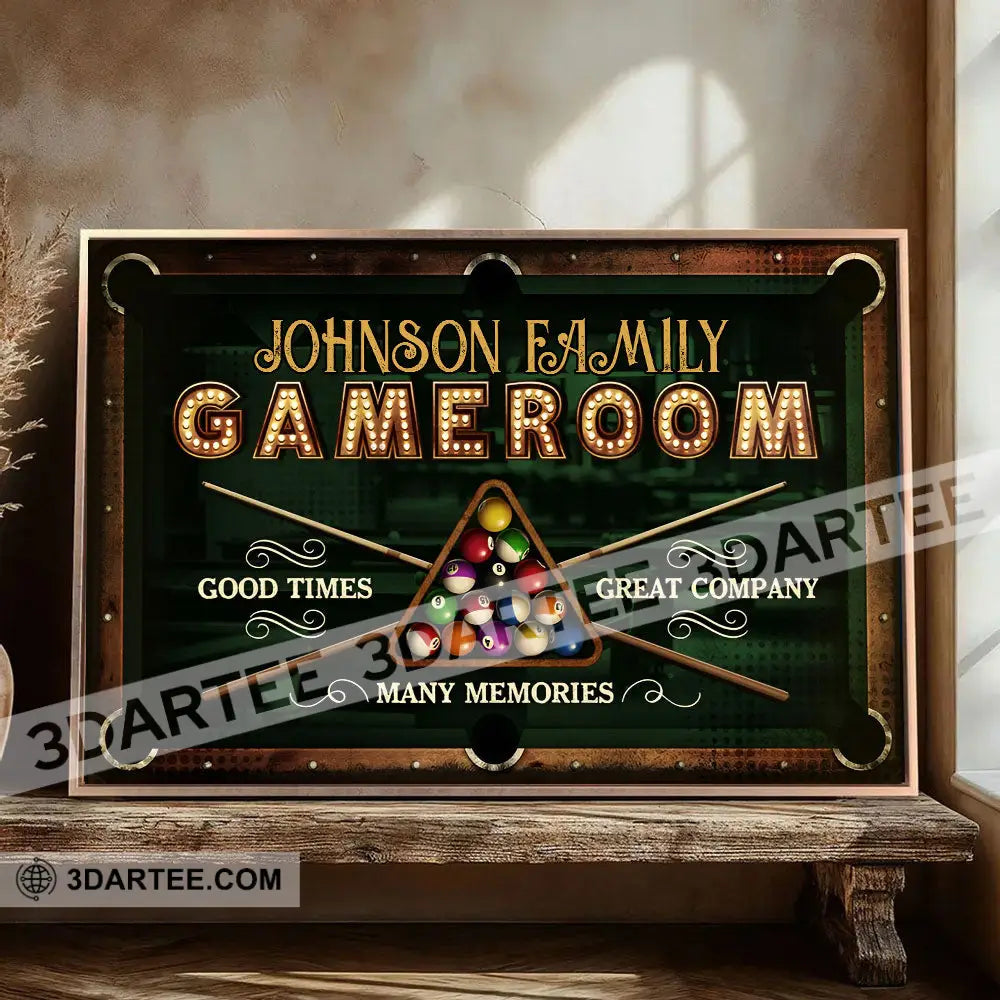 Billiard Lovers Billiard Game Room Home Decor Gift Personalized Canvas Personalized Poster