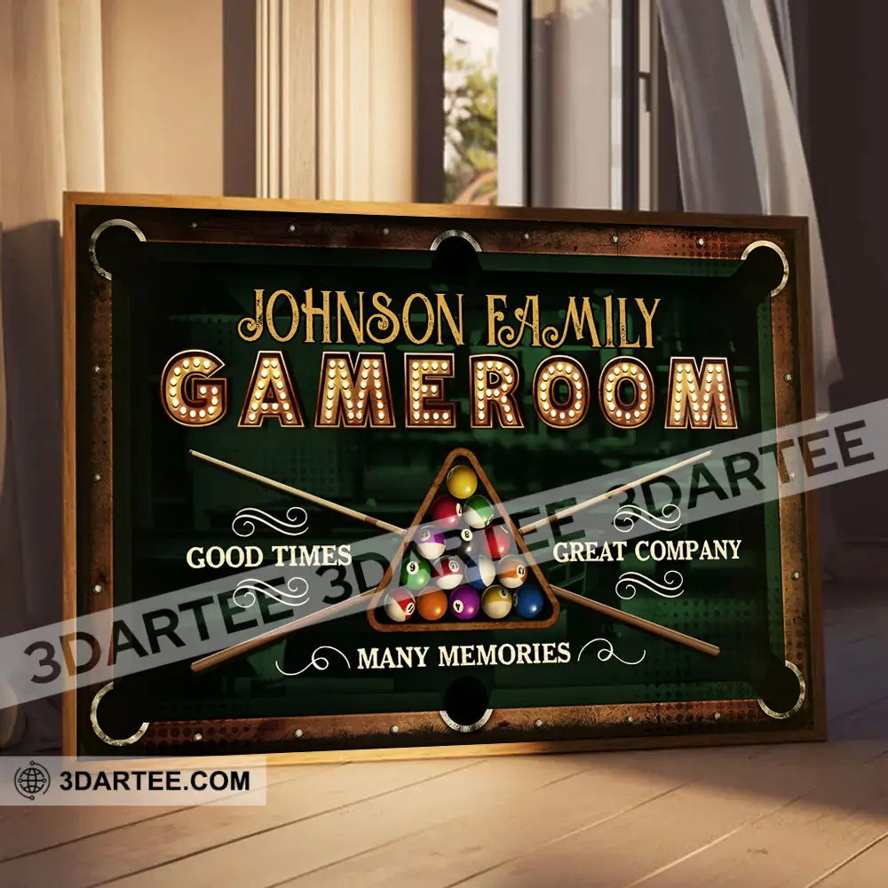 Billiard Lovers Billiard Game Room Home Decor Gift Personalized Canvas Personalized Poster