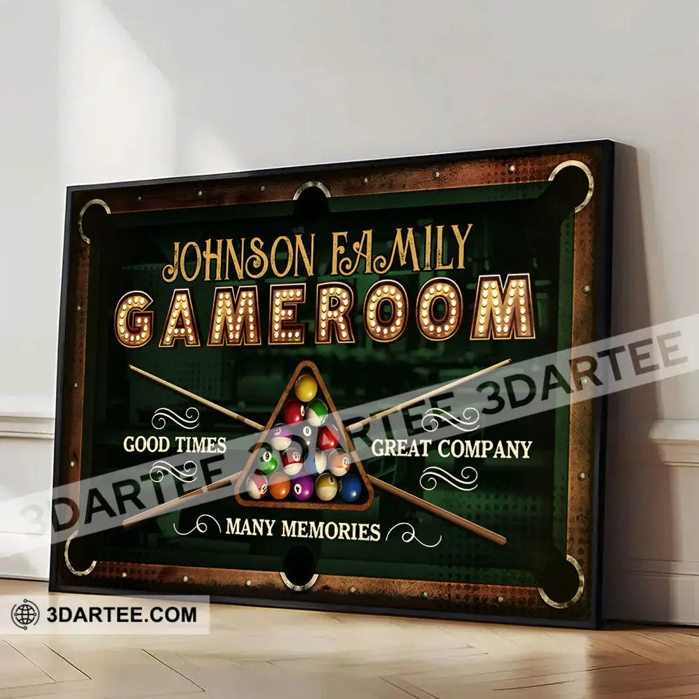 Billiard Lovers Billiard Game Room Home Decor Gift Personalized Canvas Personalized Poster