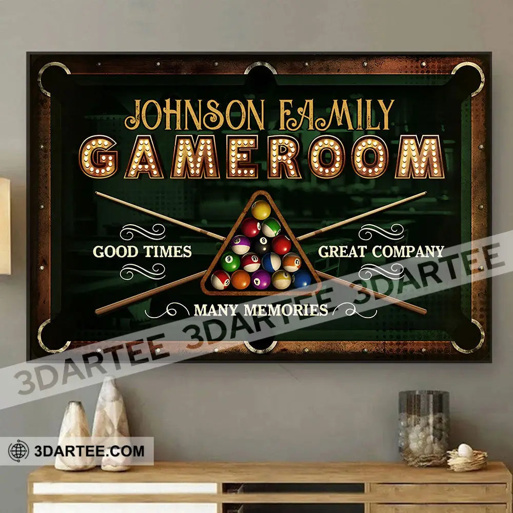 Billiard Lovers Billiard Game Room Home Decor Gift Personalized Canvas Personalized Poster