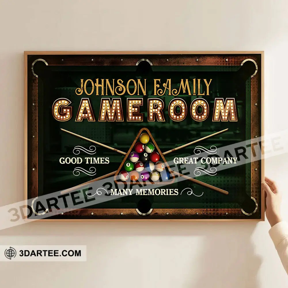 Billiard Lovers Billiard Game Room Home Decor Gift Personalized Canvas Personalized Poster