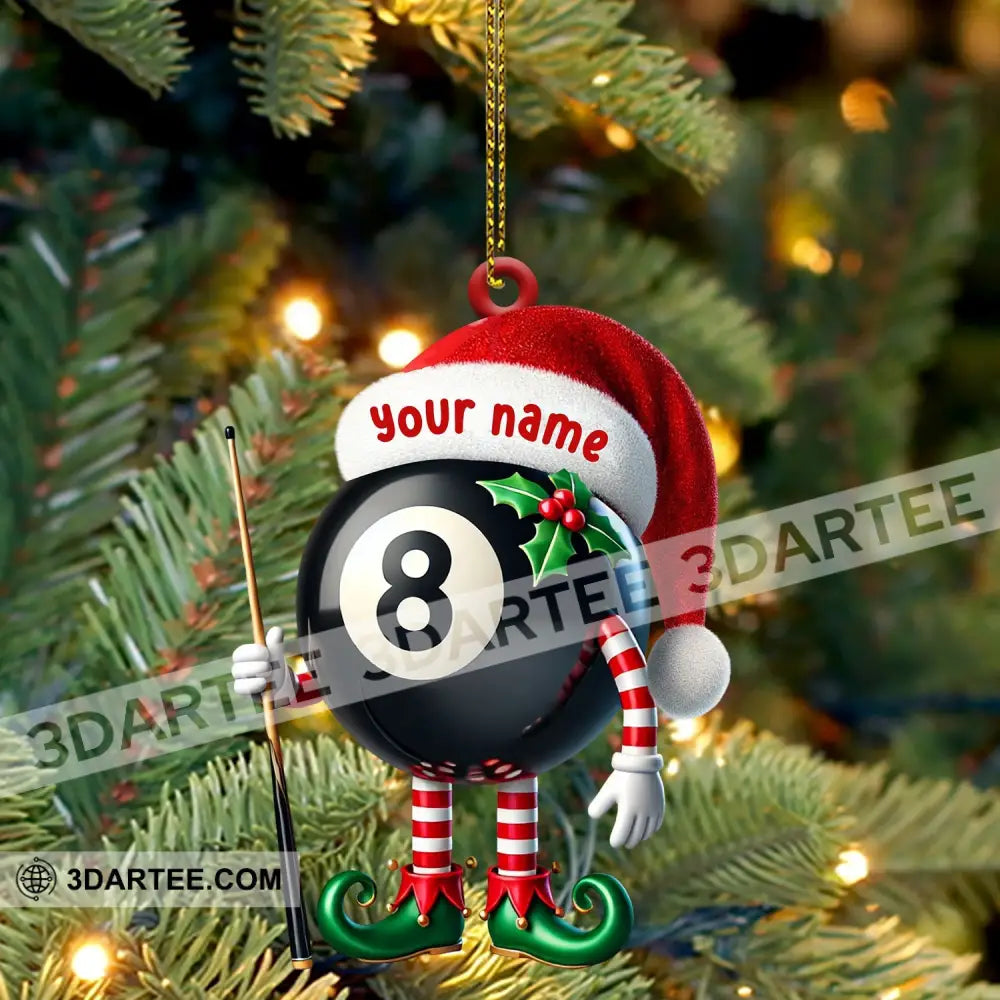 Billiard Santa Ball Christmas Ornament Personalized Ornament Ornament