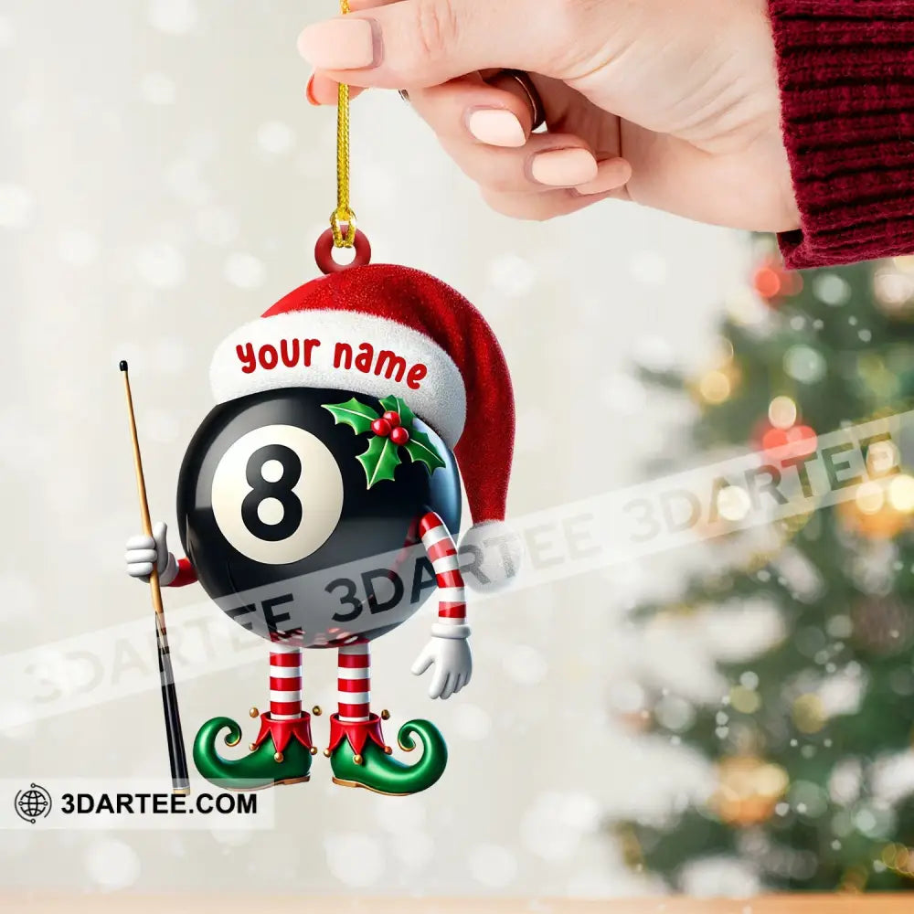 Billiard Santa Ball Christmas Ornament Personalized Ornament Ornament