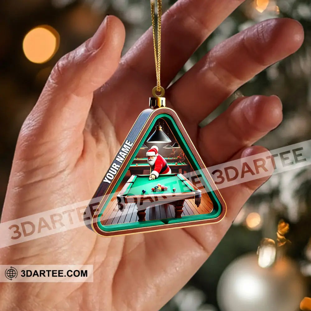 Billiard Santa Decor Christmas Ornament Personalized Ornament Ornament