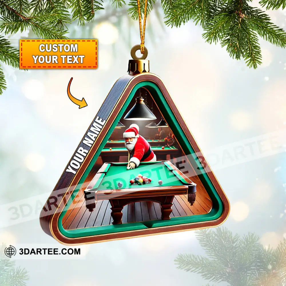 Billiard Santa Decor Christmas Ornament Personalized Ornament 3.54’’ / 1 Ornament Ornament