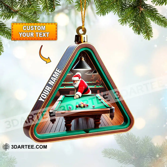 Billiard Santa Decor Christmas Ornament Personalized Ornament 3.54’’ / 1 Ornament Ornament
