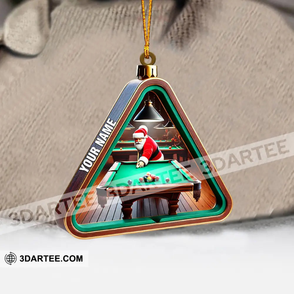 Billiard Santa Decor Christmas Ornament Personalized Ornament Ornament