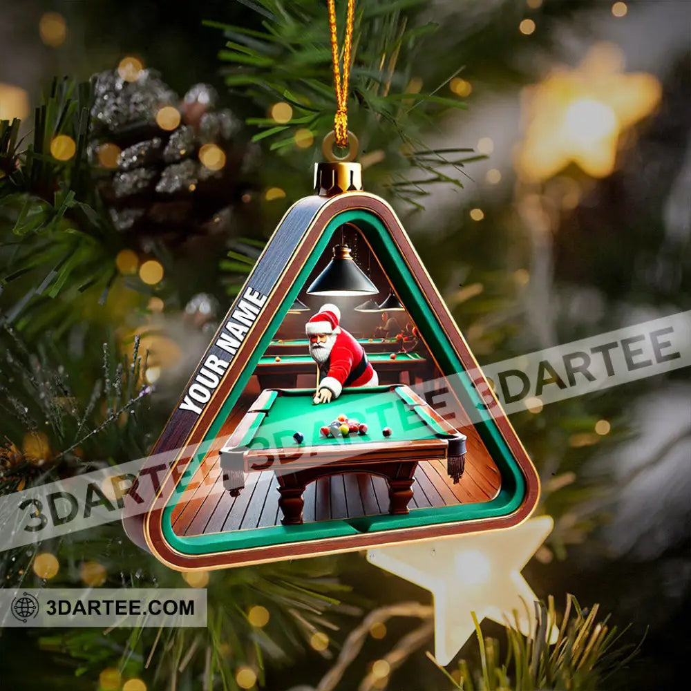Billiard Santa Decor Christmas Ornament Personalized Ornament Ornament