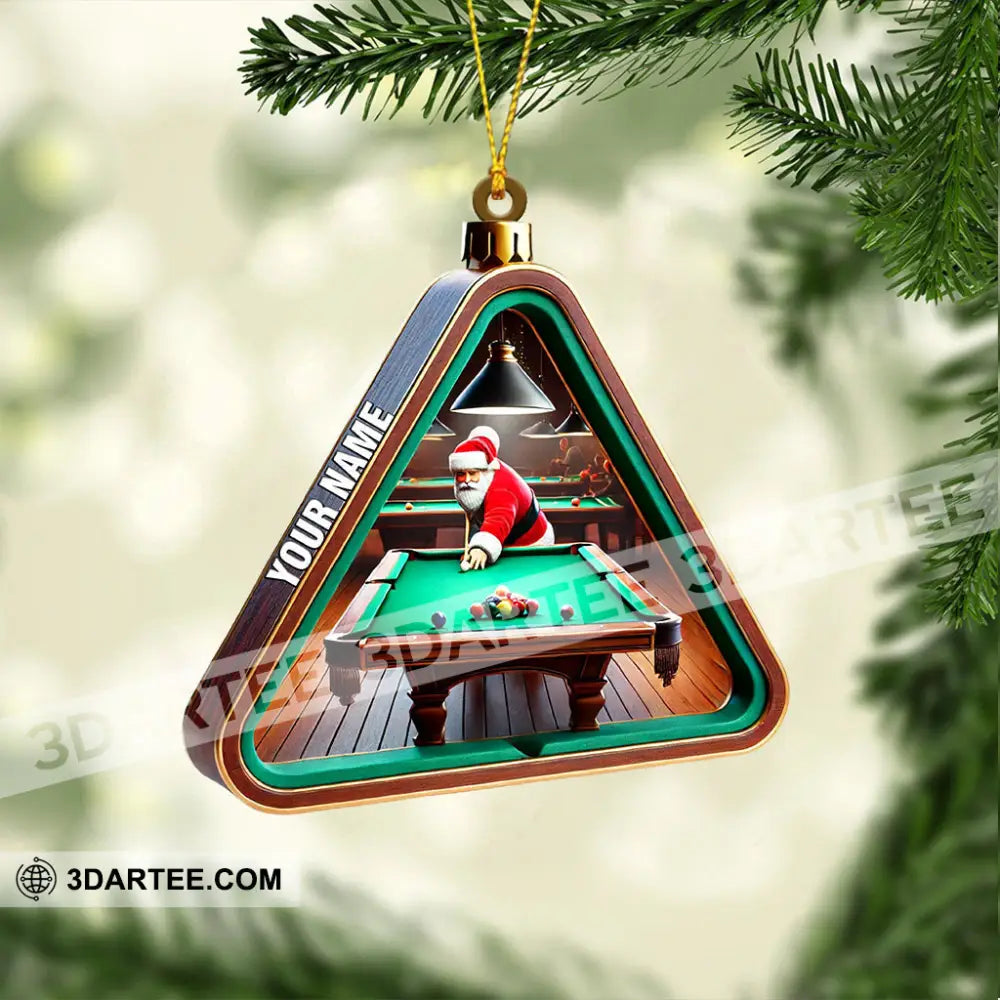 Billiard Santa Decor Christmas Ornament Personalized Ornament Ornament