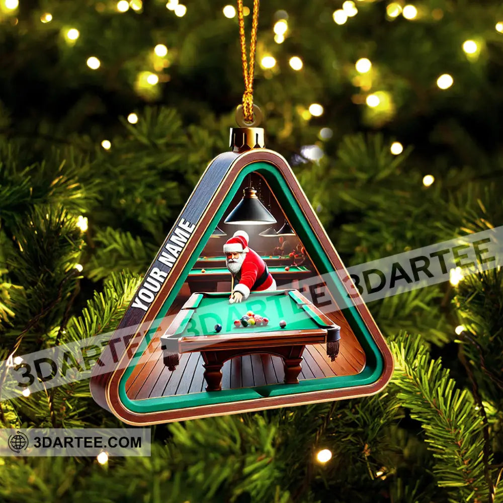 Billiard Santa Decor Christmas Ornament Personalized Ornament Ornament