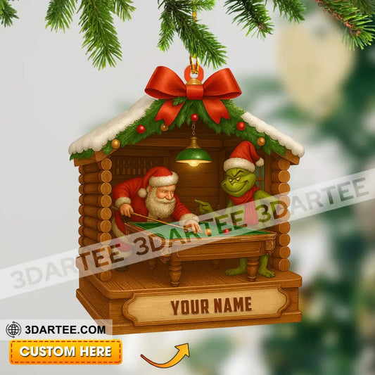 Billiard Santa Home Decor Christmas Ornament Personalized Ornament 3.54’’ / 1 Ornament Ornament