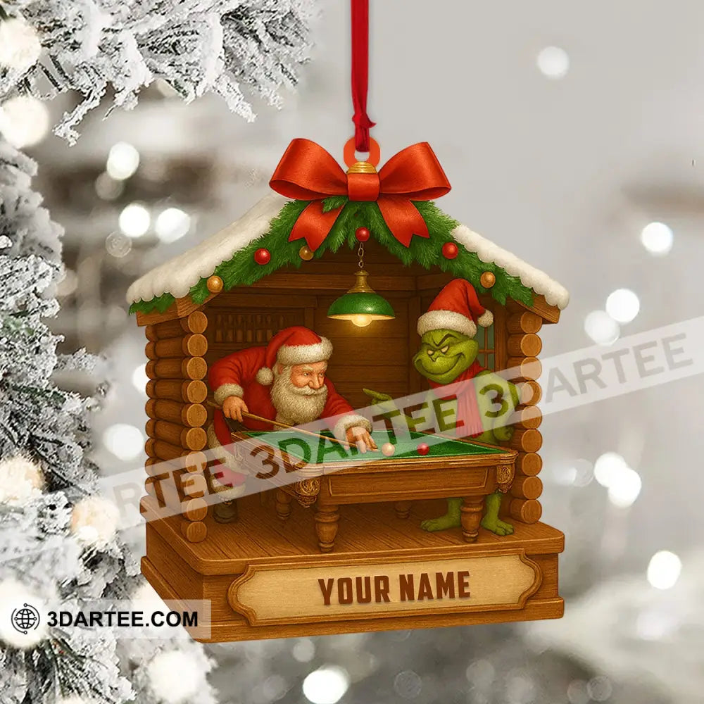 Billiard Santa Home Decor Christmas Ornament Personalized Ornament Ornament