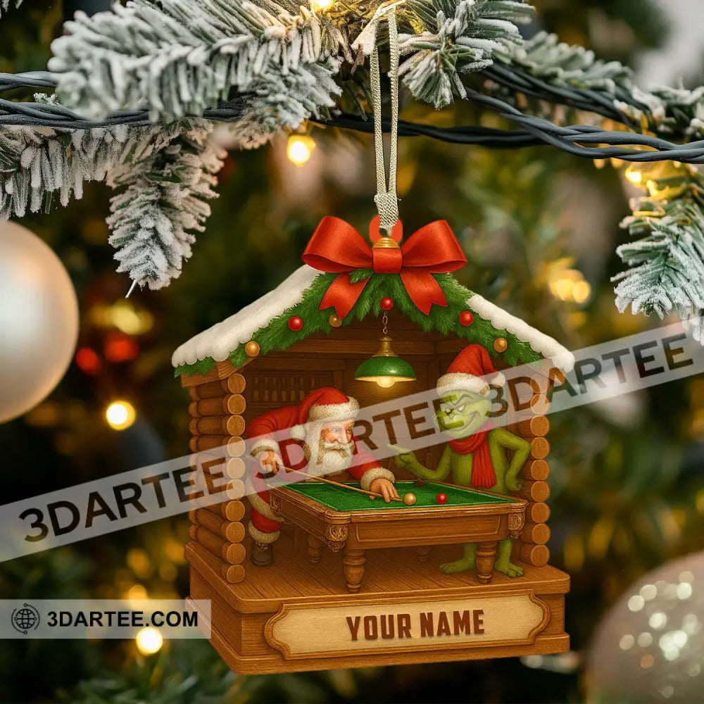 Billiard Santa Home Decor Christmas Ornament Personalized Ornament Ornament