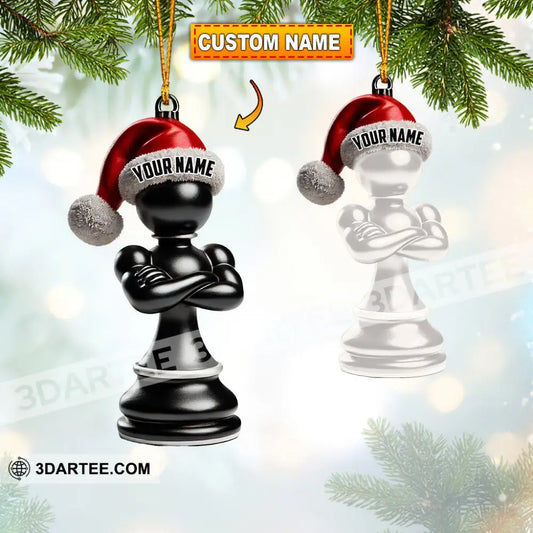 Black And White Chess Christmas Ornament Personalized Ornament 3.54’’ / 1 Ornament Ornament