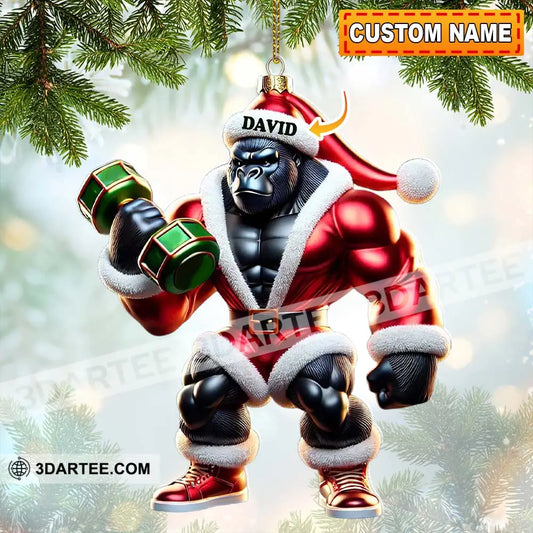 Black Kong Dumbbell Lift Christmas Ornament Personalized Ornament 3.54’’ / 1 Ornament Ornament