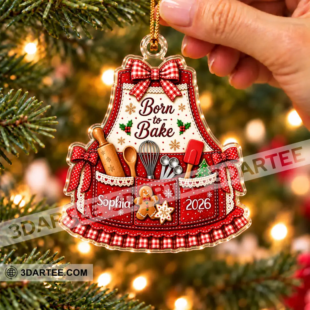 Born To Bake Home Decor Christmas Ornament Personalized Ornament - Ornament