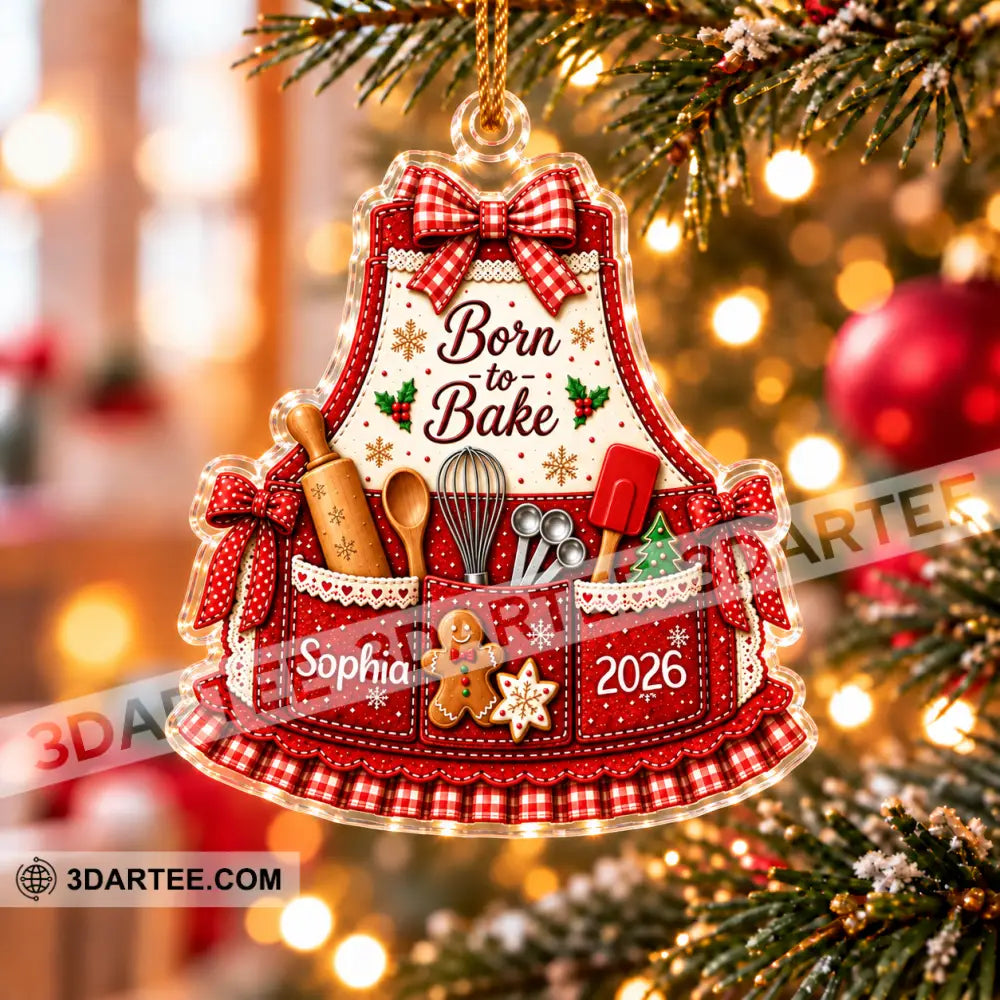 Born To Bake Home Decor Christmas Ornament Personalized Ornament - Ornament