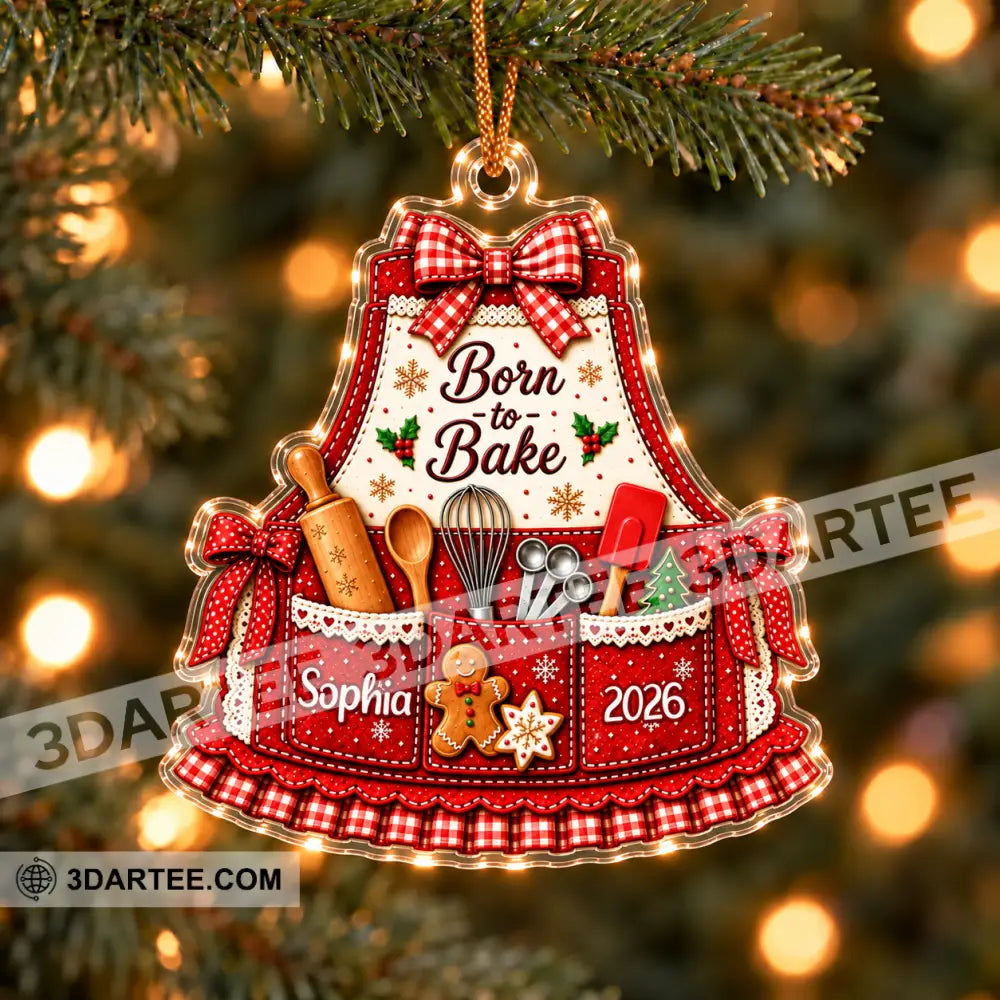 Born To Bake Home Decor Christmas Ornament Personalized Ornament - Ornament