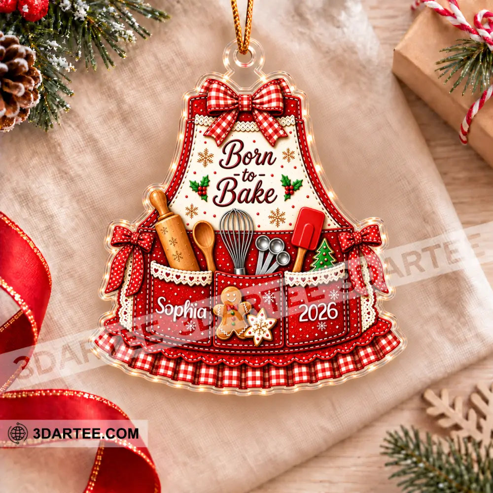 Born To Bake Home Decor Christmas Ornament Personalized Ornament - Ornament