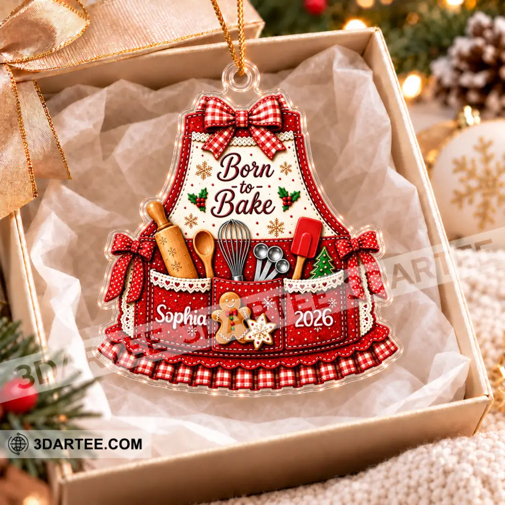 Born To Bake Home Decor Christmas Ornament Personalized Ornament - Ornament