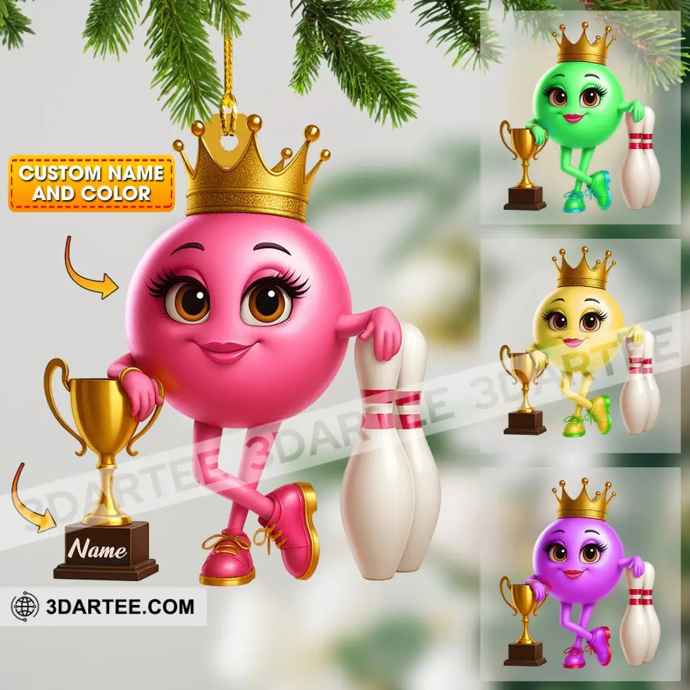 Bowling Girl Home Decor Christmas Ornament Personalized Ornament 3.54’’ / 1 Ornament Ornament