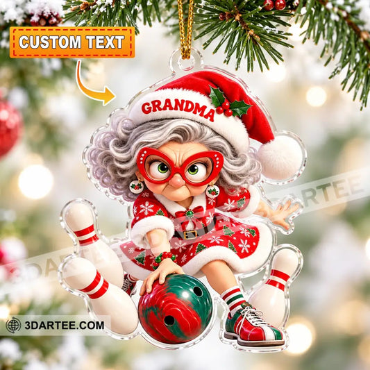 Bowling Grandma Home Decor Christmas Ornament Personalized Ornament - 3.54’’ / 1 Ornament - Ornament