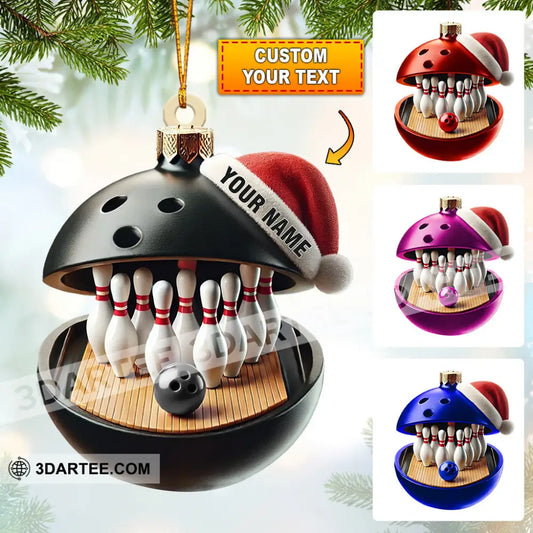 Bowling Lover Christmas Ornament Personalized Ornament 3.54’’ / 1 Ornament Ornament