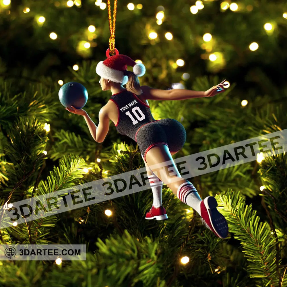 Bowling Woman Home Decor Christmas Ornament Personalized Ornament Ornament
