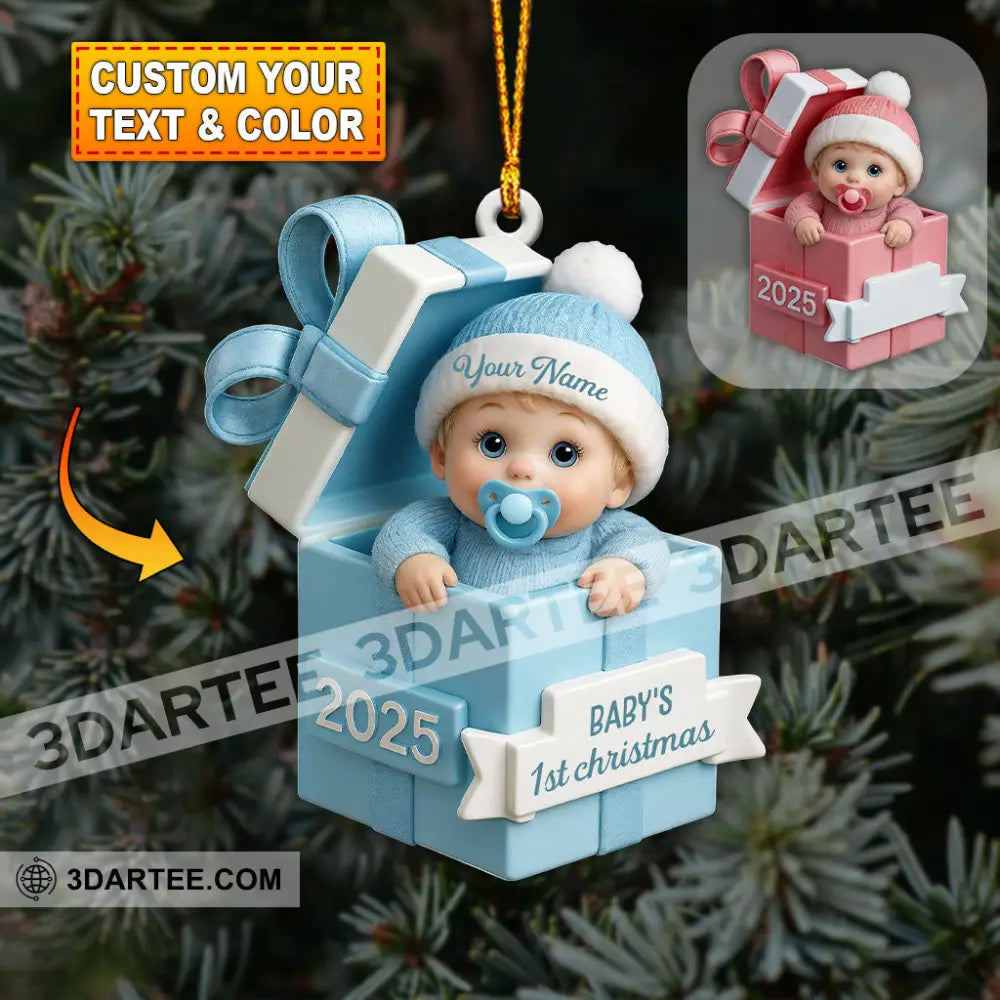 Box Baby Home Decor Christmas Ornament Personalized Ornament 3.54’’ / 1 Ornament Ornament