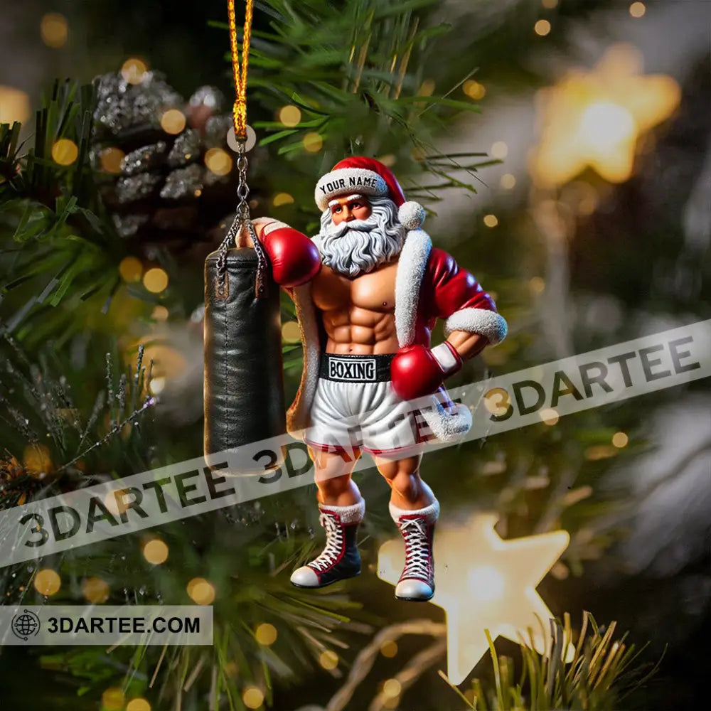 Boxing Santa Christmas Home Decor Christmas Ornament Personalized Ornament Ornament