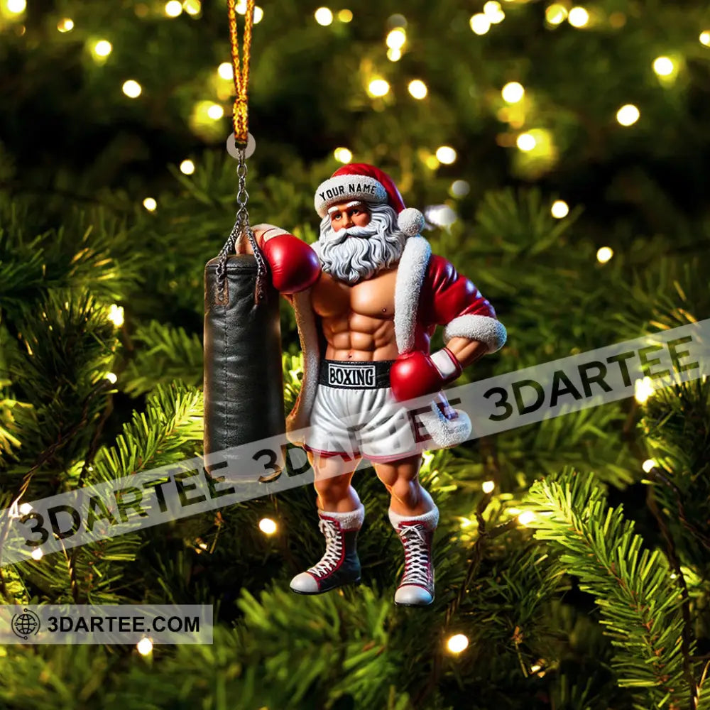 Boxing Santa Christmas Home Decor Christmas Ornament Personalized Ornament Ornament