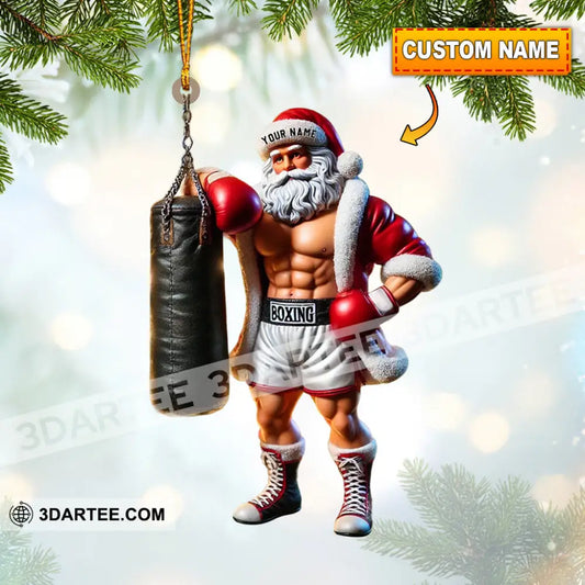 Boxing Santa Christmas Home Decor Christmas Ornament Personalized Ornament 3.54’’ / 1 Ornament Ornament