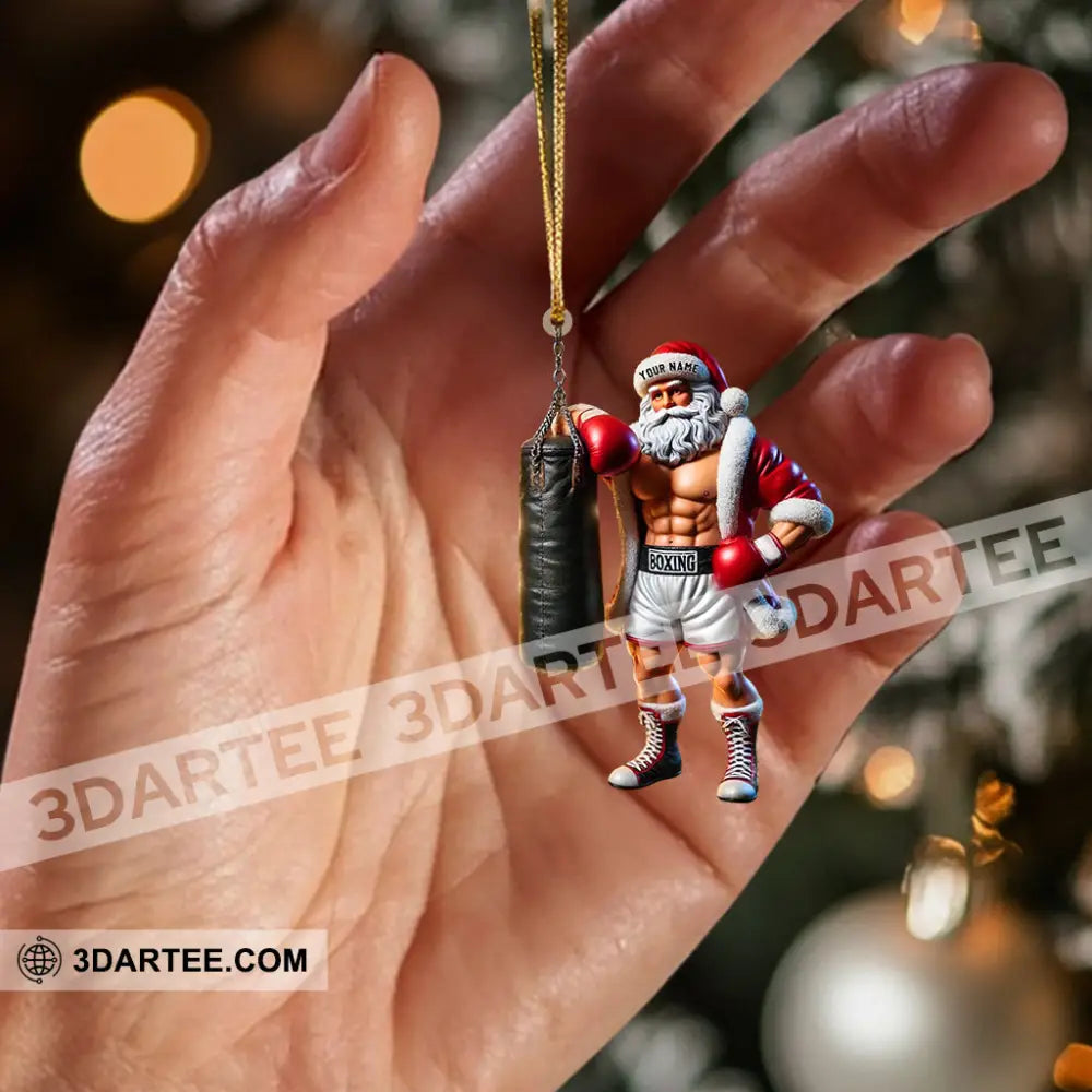 Boxing Santa Christmas Home Decor Christmas Ornament Personalized Ornament Ornament
