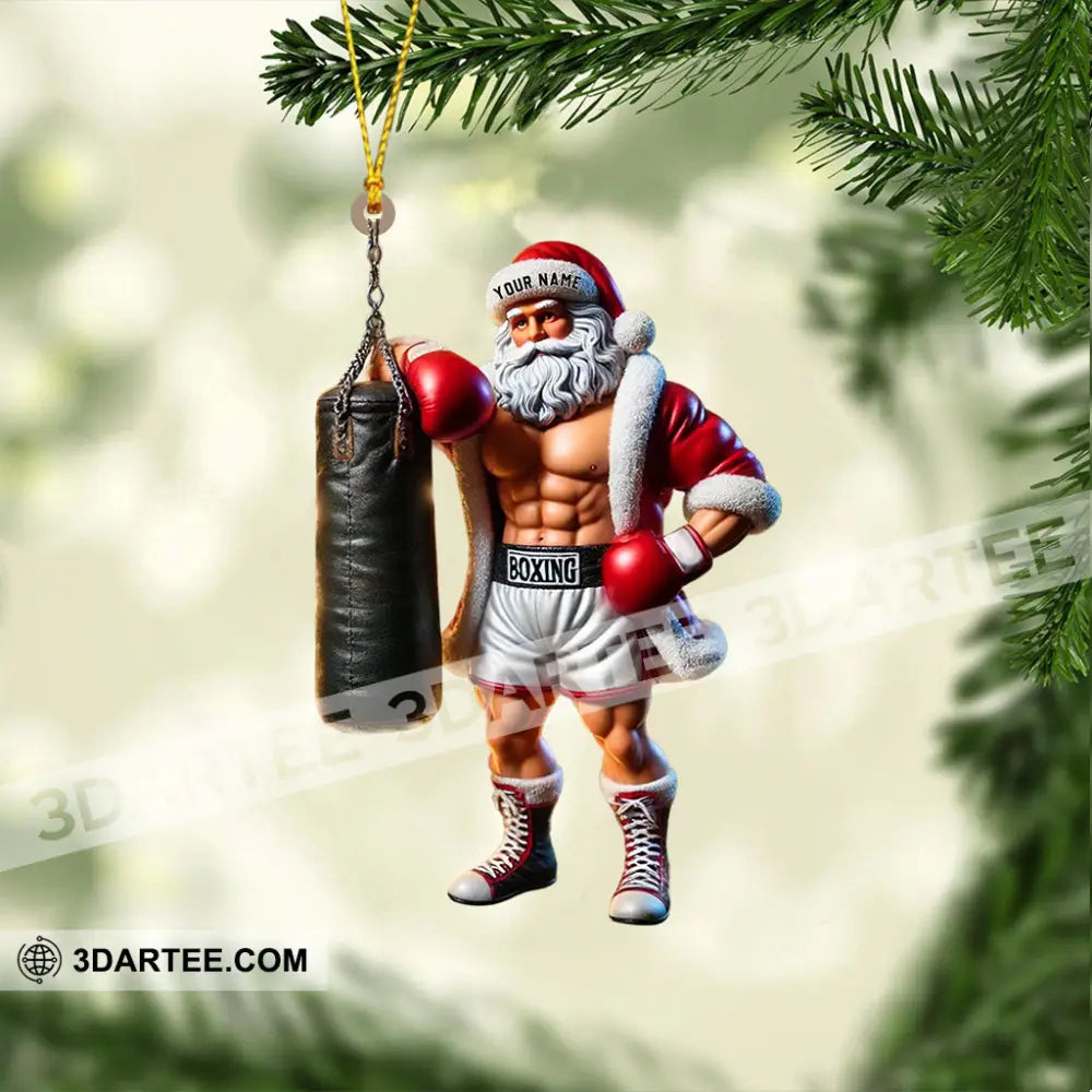 Boxing Santa Christmas Home Decor Christmas Ornament Personalized Ornament Ornament