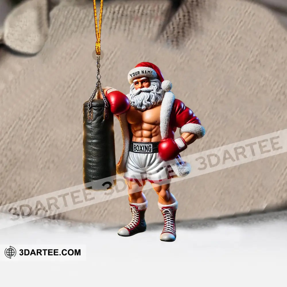 Boxing Santa Christmas Home Decor Christmas Ornament Personalized Ornament Ornament