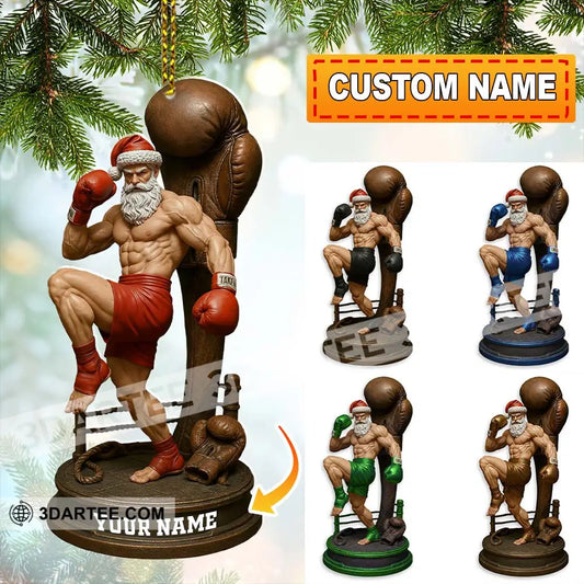 Boxing Santa Home Decor Christmas Ornament Personalized Ornament 3.54’’ / 1 Ornament Ornament