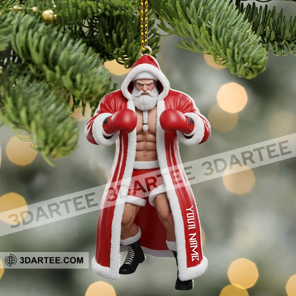 Boxing Santa Home Decor Christmas Ornament Personalized Ornament Ornament