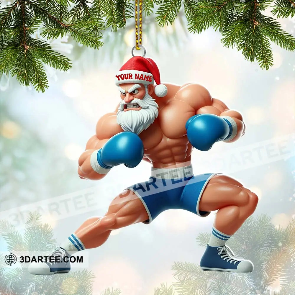 Boxing Santa Home Decor Christmas Ornament Personalized Ornament Ornament