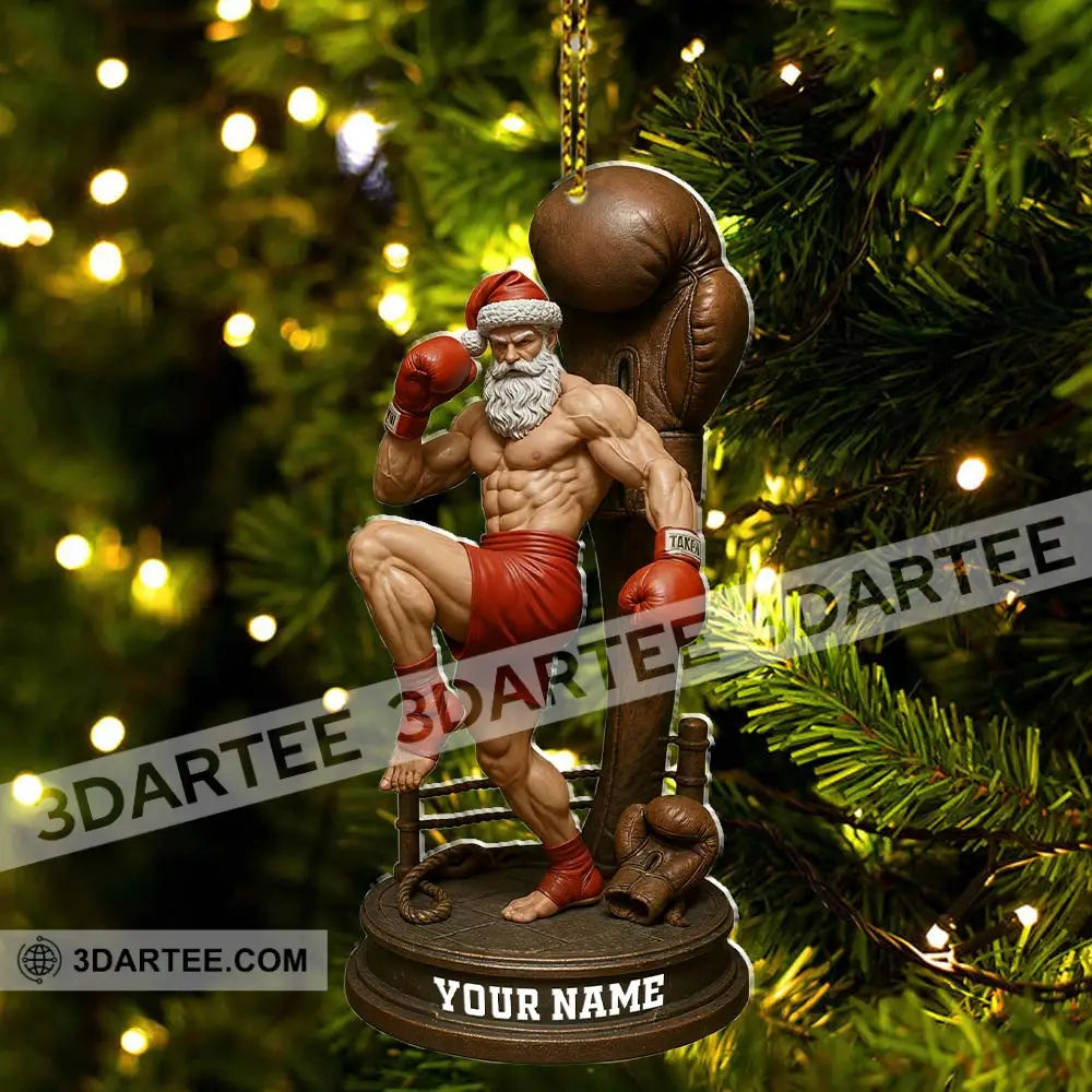 Boxing Santa Home Decor Christmas Ornament Personalized Ornament Ornament