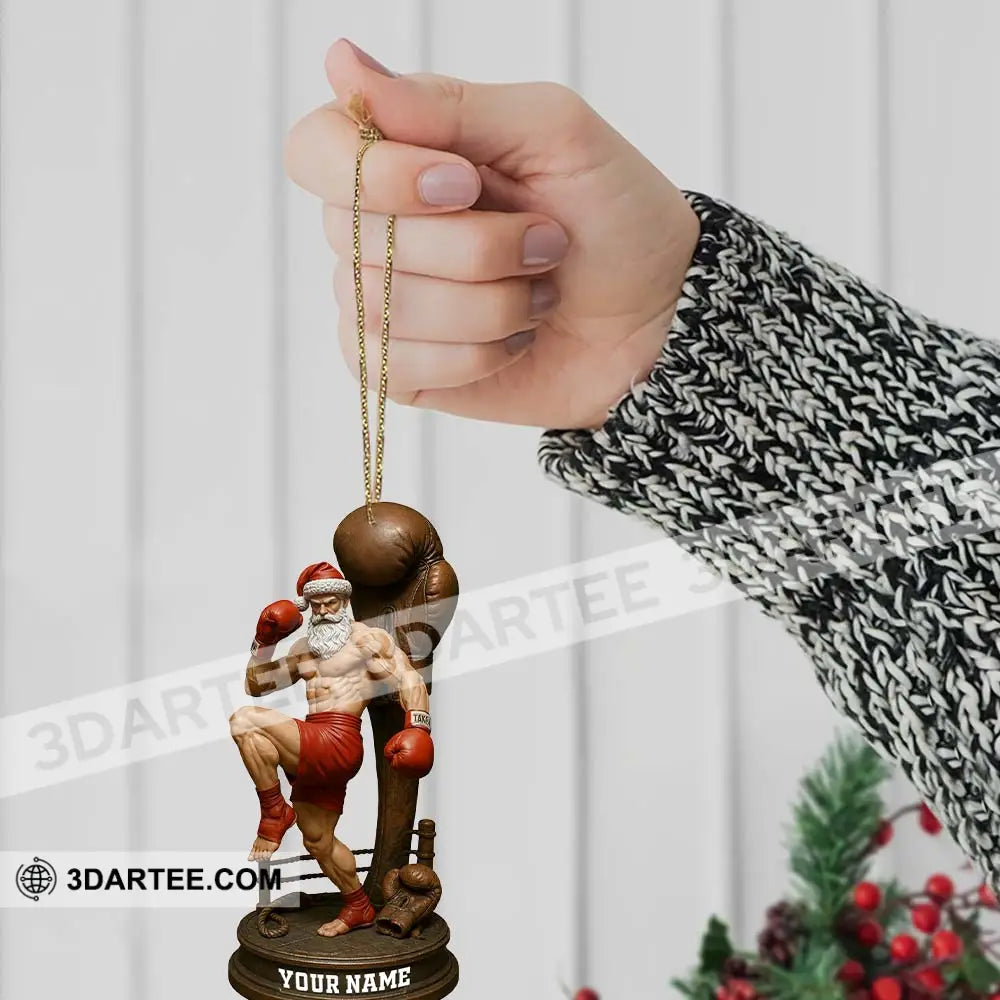 Boxing Santa Home Decor Christmas Ornament Personalized Ornament Ornament