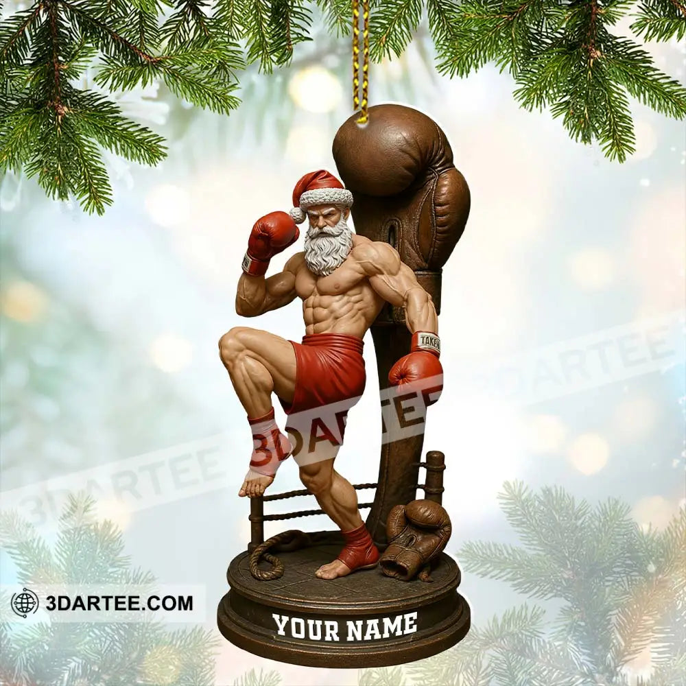 Boxing Santa Home Decor Christmas Ornament Personalized Ornament Ornament
