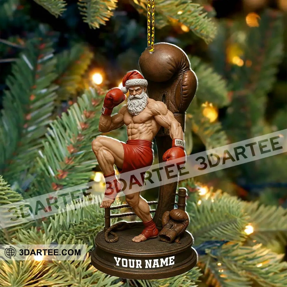 Boxing Santa Home Decor Christmas Ornament Personalized Ornament Ornament