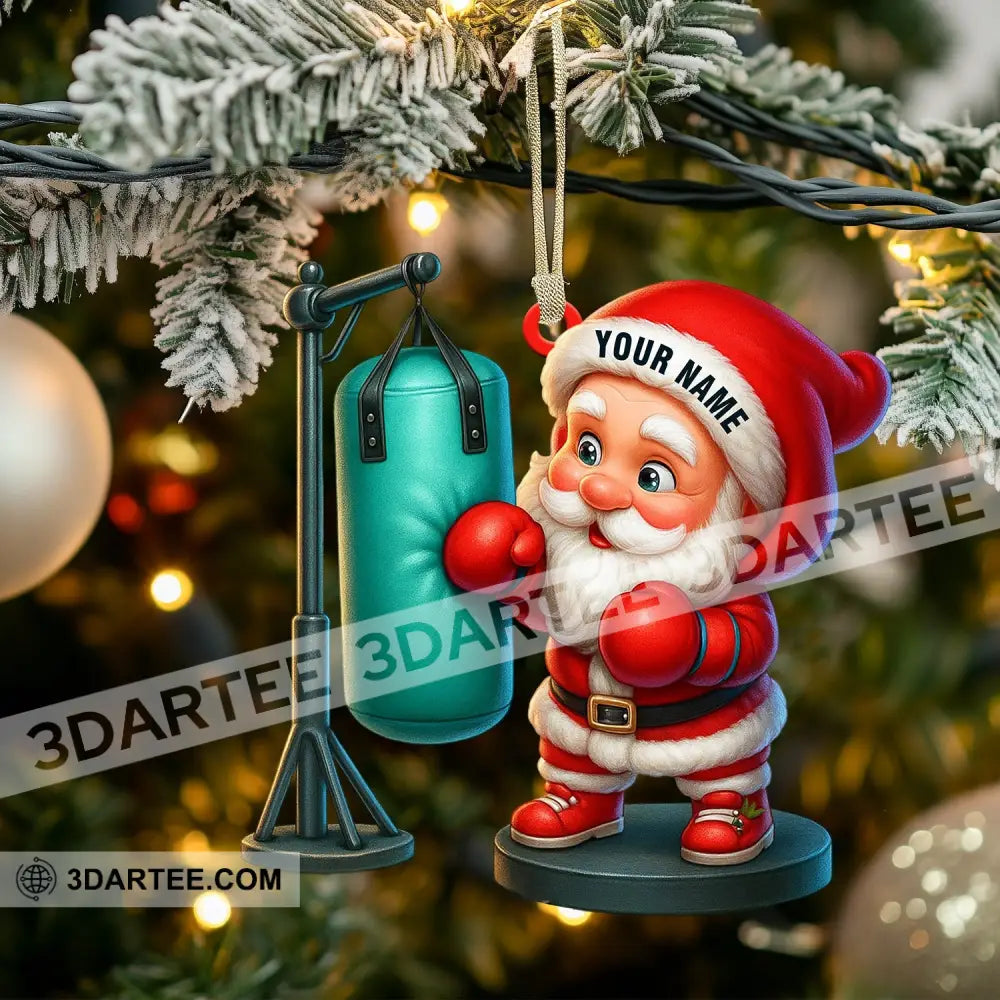 Boxing Santa Home Decor Christmas Ornament Personalized Ornament Ornament