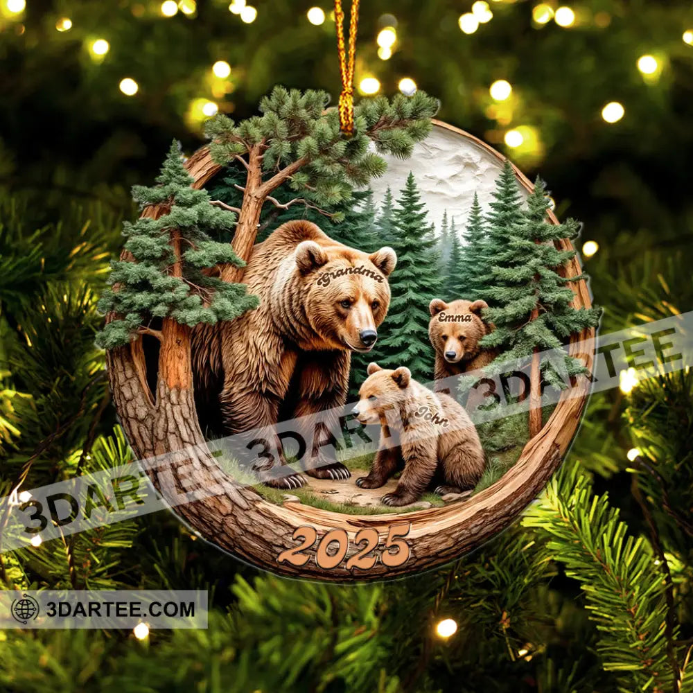 Brown Bears Christmas Home Decor Christmas Ornament Personalized Ornament Ornament