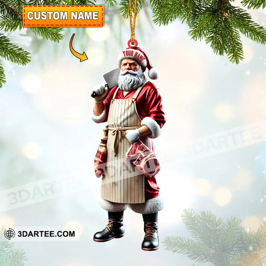 Butcher Santa Home Decor Christmas Ornament Personalized Ornament 3.54’’ / 1 Ornament Ornament