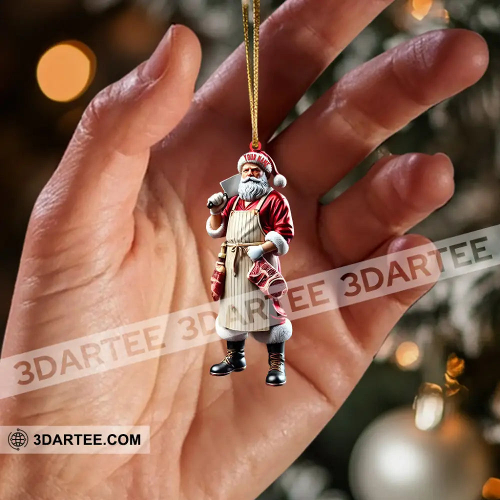 Butcher Santa Home Decor Christmas Ornament Personalized Ornament Ornament