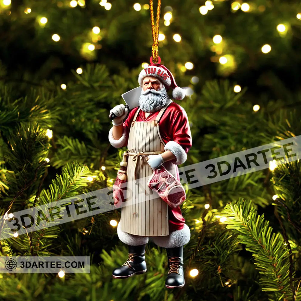 Butcher Santa Home Decor Christmas Ornament Personalized Ornament Ornament