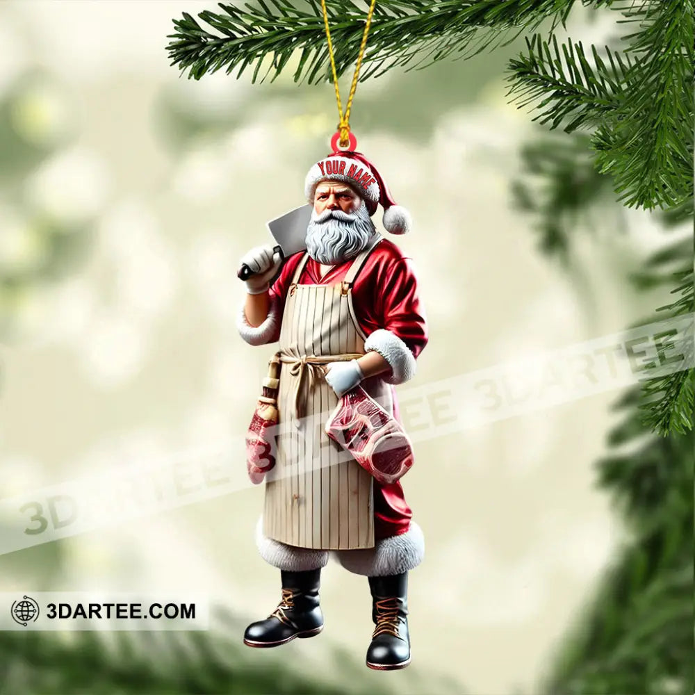 Butcher Santa Home Decor Christmas Ornament Personalized Ornament Ornament